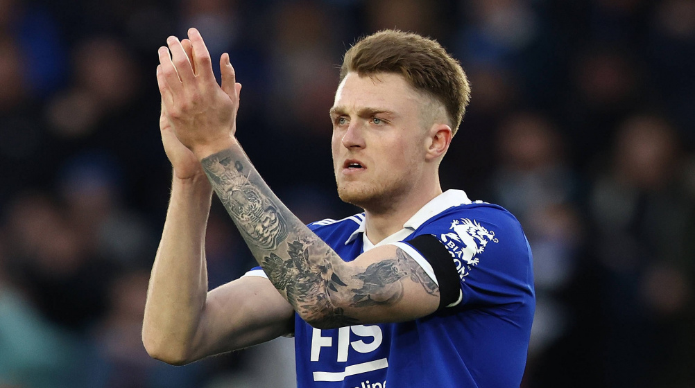 Harry Souttar in action for Leicester City.